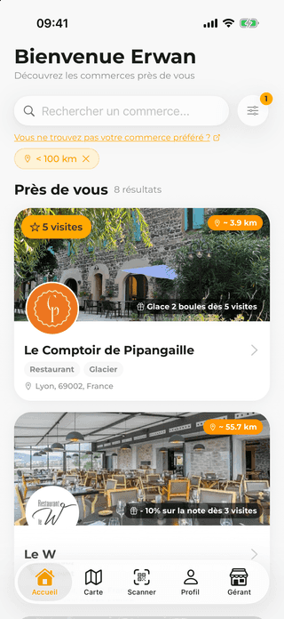 Capture d'écran de Accueil du projet Fidee App - Erwan Decoster.