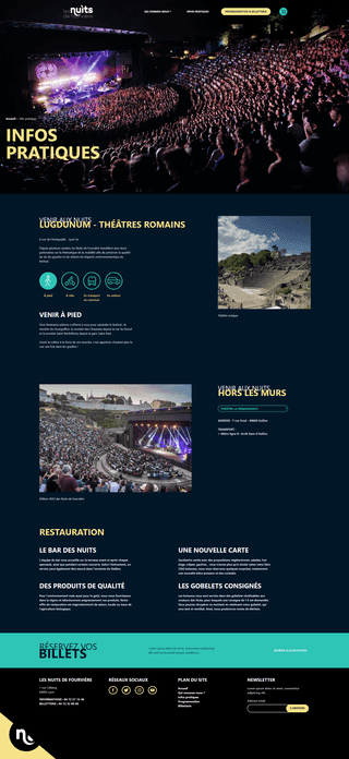 Capture d'écran de Infos Pratiques du projet Les Nuits de Fourvière - Erwan Decoster.