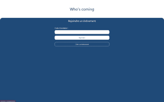 Capture d'écran de Page d'acceuil du projet Who's coming - Erwan Decoster.