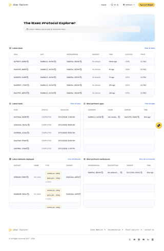 Capture d'écran de Accueil du projet iExec Explorer - Erwan Decoster.