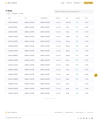 Capture d'écran de Deals du projet iExec Explorer - Erwan Decoster.