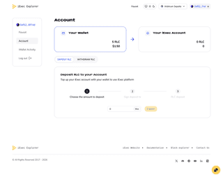 Capture d'écran de Compte du projet iExec Explorer - Erwan Decoster.