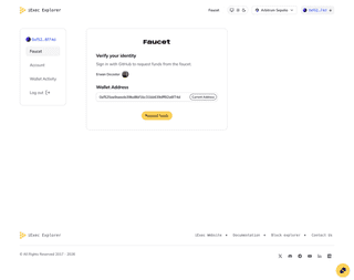 Capture d'écran de Faucet du projet iExec Explorer - Erwan Decoster.