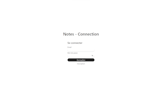 Capture d'écran de Page d'acceuil du projet Notes - Erwan Decoster.