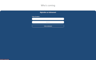 Capture d'écran de Page d'acceuil du projet Who's coming - Erwan Decoster.