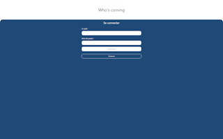 Capture d'écran de Connection du projet Who's coming - Erwan Decoster.